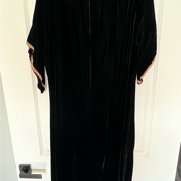 Vintage Holiday Velvet Kaftan Dolman Maxi Gown Dress - Picture 6 of 7